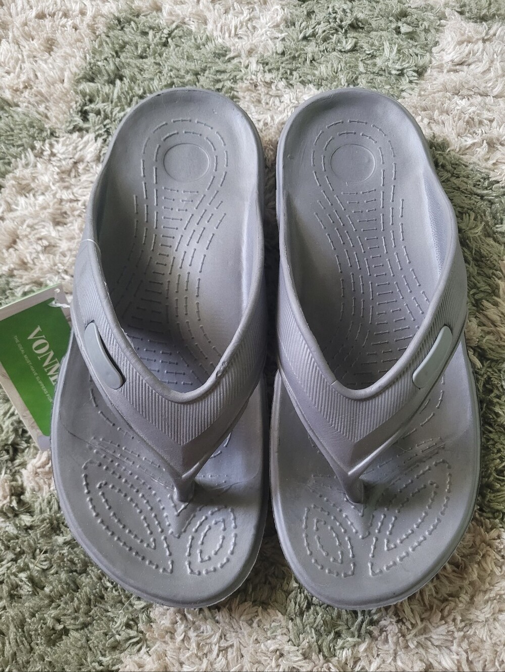 Mens Gray Flip Flop Sandals
